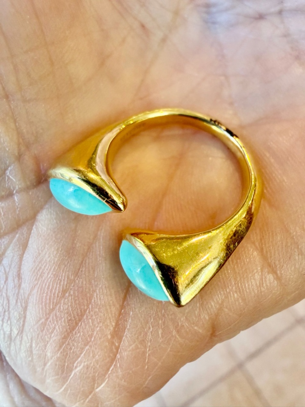 Ippolita 18 karat gold and turquoise ring - Picture 4 of 9